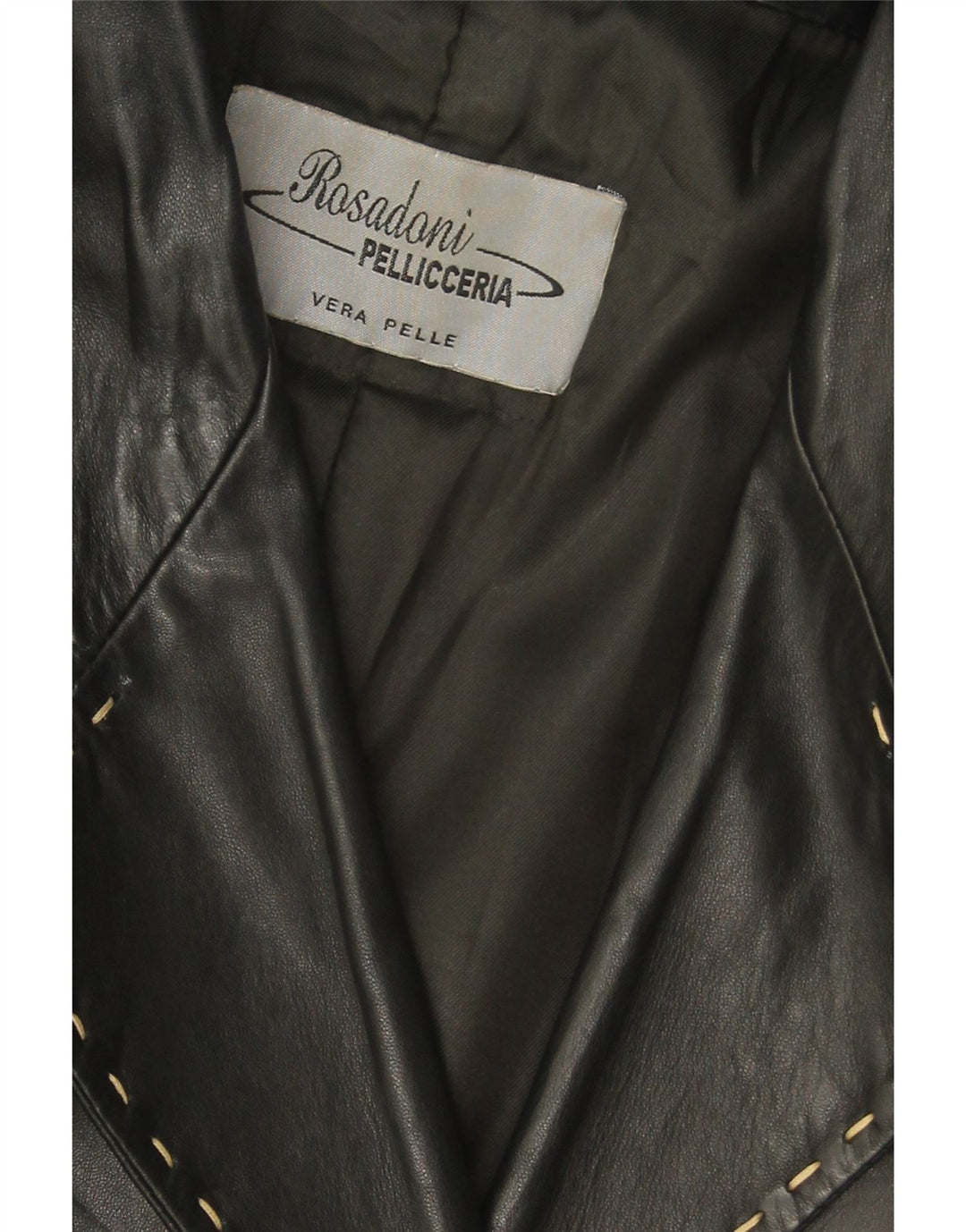 Palton din piele vintage pentru femei UK 18 XL din piele neagră