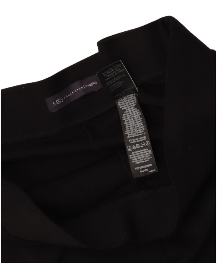 MARKS & SPENCER Womens Crop Leggings UK 20 2XL Black Viscose