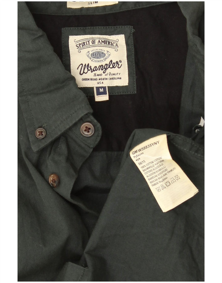 Cămașă subțire pentru femei Wrangler UK 14, bumbac verde mediu