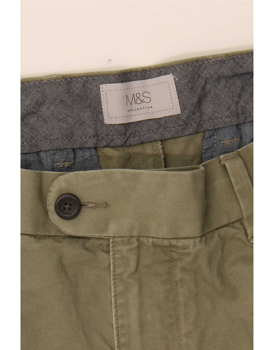 Pantaloni scurți chino pentru bărbați Marks & Spencer W38 XL, bumbac verde