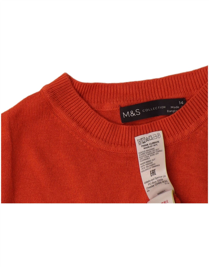 Marks & Spencer pentru femei Crop Tricou Top UK 14 Medium Red Viscose