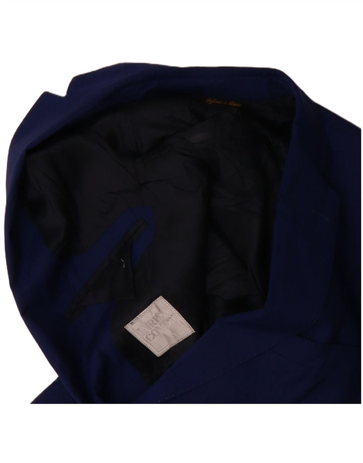 ENRICO COVERI Mens 2 Button Blazer Jacket IT 54 2XL Blue Pinstripe Wool