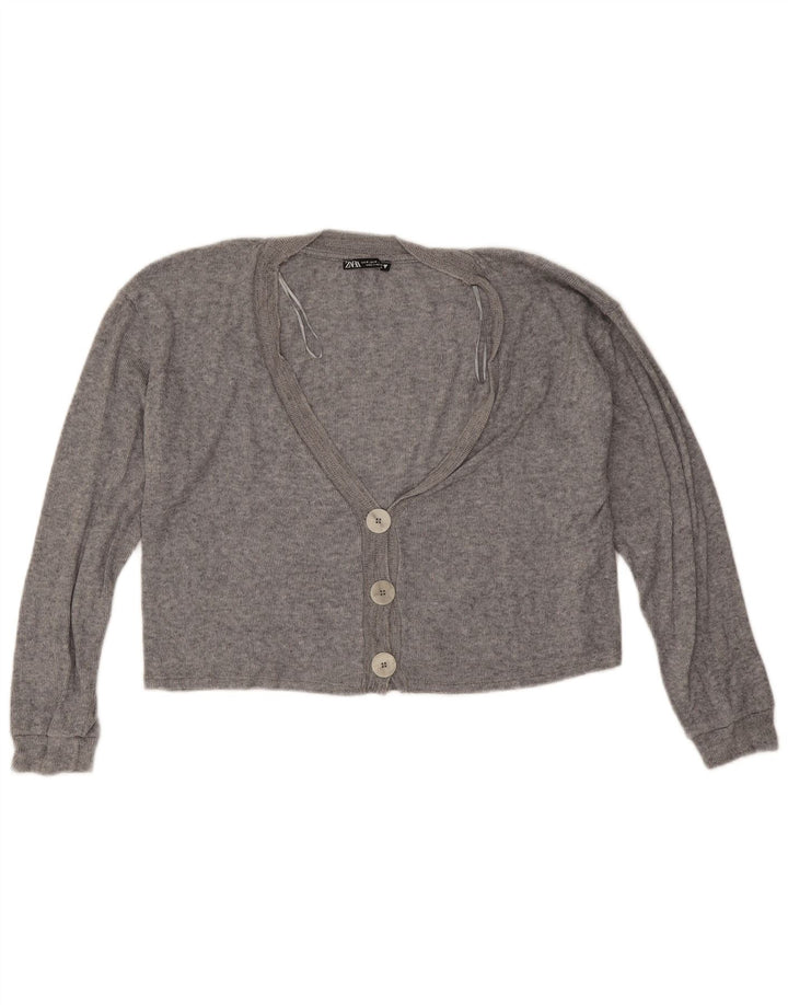 Pulover cardigan supradimensionat pentru femei Zara UK 12 Medium Gri Viscose