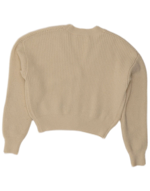 Pulover Crop Cardigan Fete Zara 13-14 Ani Alb
