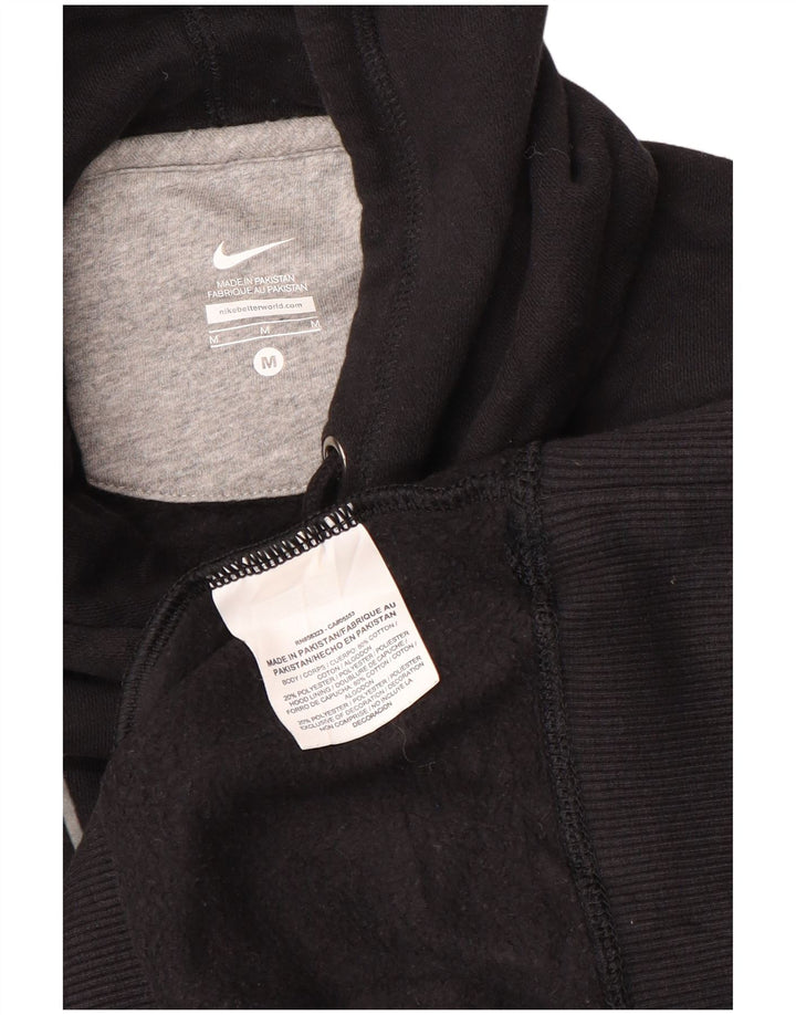 Pulover NIKE pentru damă cu hanoră grafică UK 14, bumbac mediu negru