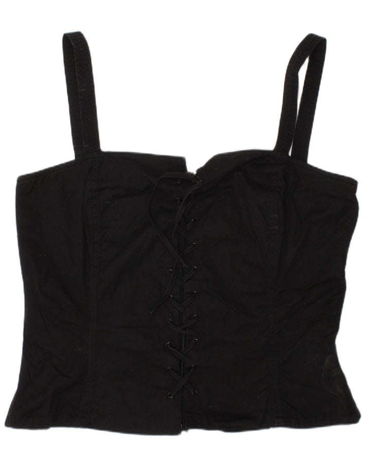 LUISA SPAGNOLI Top Corset Femei IT 46 Mare Bumbac Negru