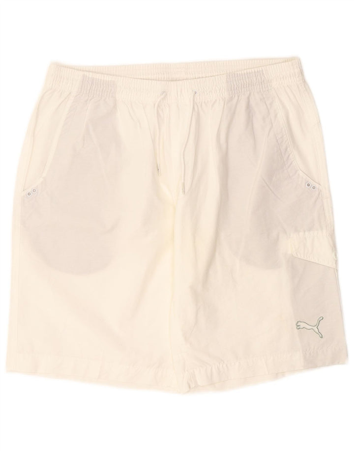 Pantaloni scurți sport Puma pentru bărbați, mari, alb, din bumbac