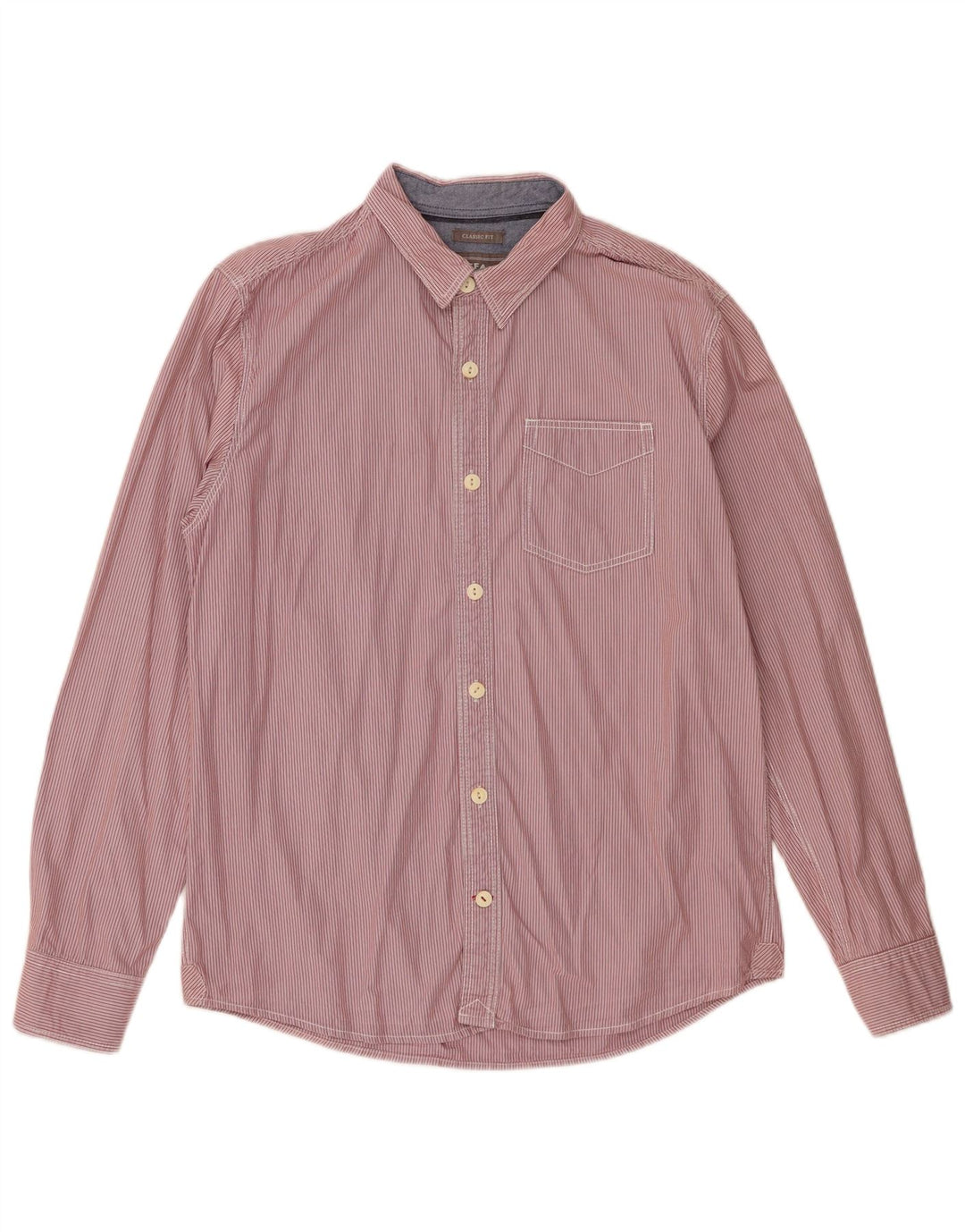 Cămașă pentru bărbați Fat Face Classic Fit Bumbac cu dungi roșii medii
