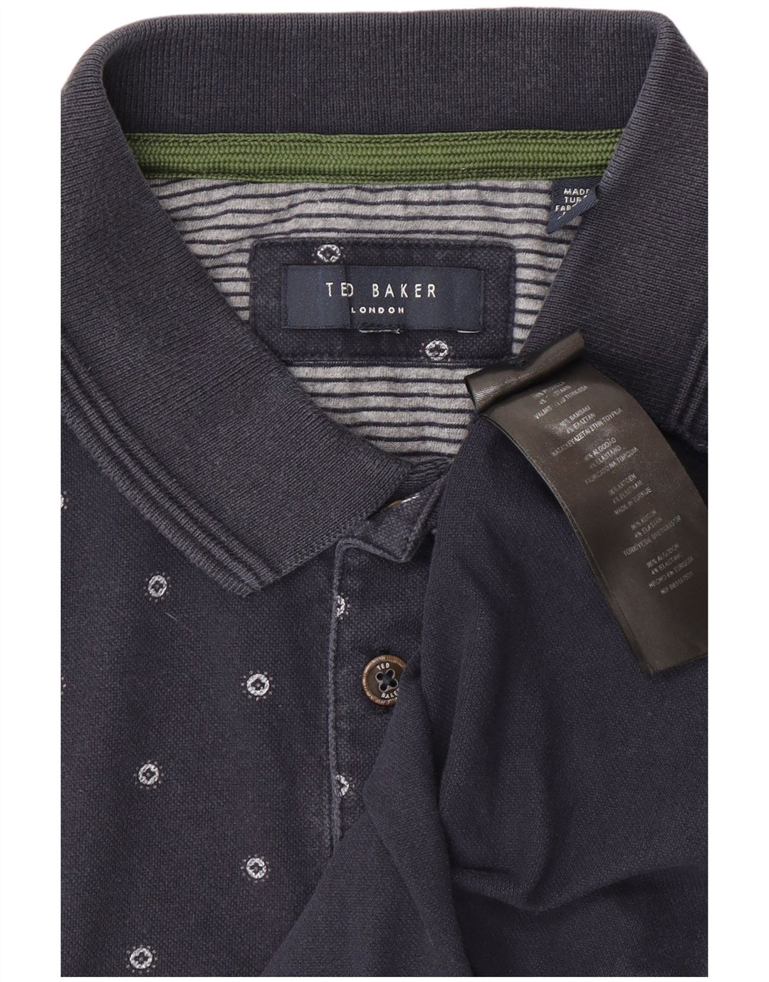 Tricou polo pentru bărbați Ted Baker, bumbac cu pete, albastru marin