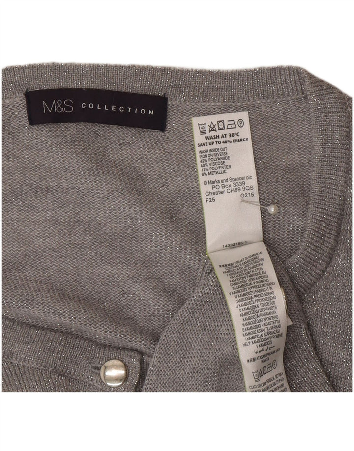 Pulover cardigan pentru femei Marks & Spencer UK 20 2XL poliamidă gri
