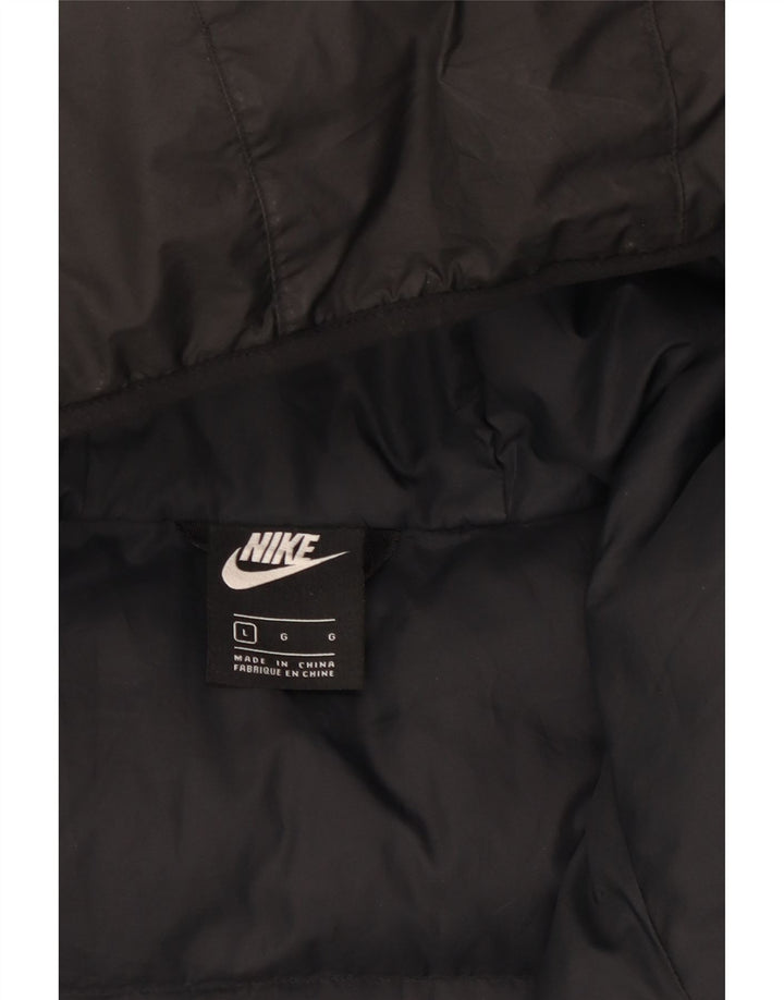 Jachetă căptușită cu glugă pentru bărbați Nike UK 40 Poliester negru mare