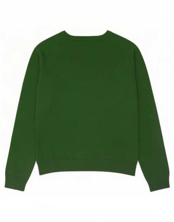 Pulover cu decolteu în V Zara pentru femei UK 14, bumbac verde mare