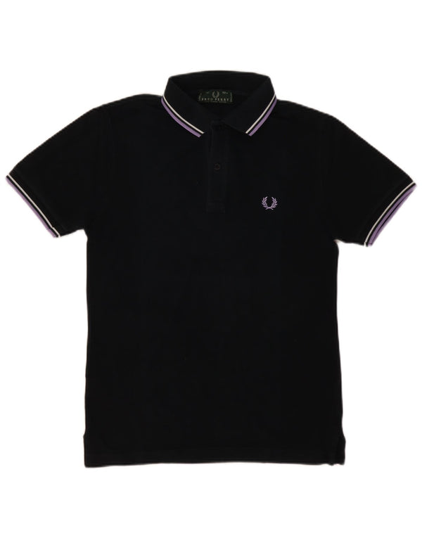 FRED PERRY Mens Polo Shirt Small Black Cotton