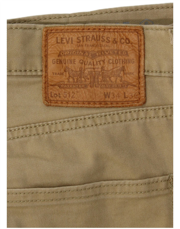 Pantaloni casual conici pentru bărbați LEVI'S 512, bumbac bej, L34 L36