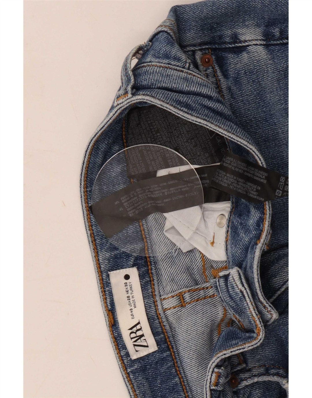 Blugi slim dama Zara EU 40 Medium W30 L28 Bumbac Albastru