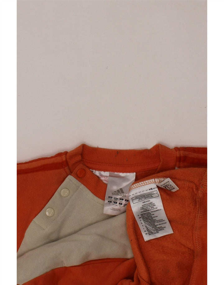 Pulover ADIDAS pentru fetiță, 12-18 luni, bumbac color-bloc portocaliu