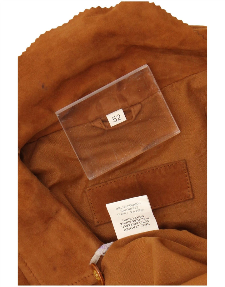 Jachetă de piele intoarsa pentru barbati VINTAGE IT 52 XL din piele bej