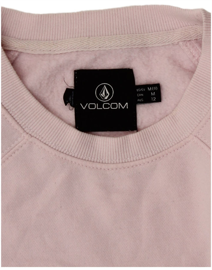 Pulover cu grafic pentru femei Volcom US 8, bumbac roz mediu