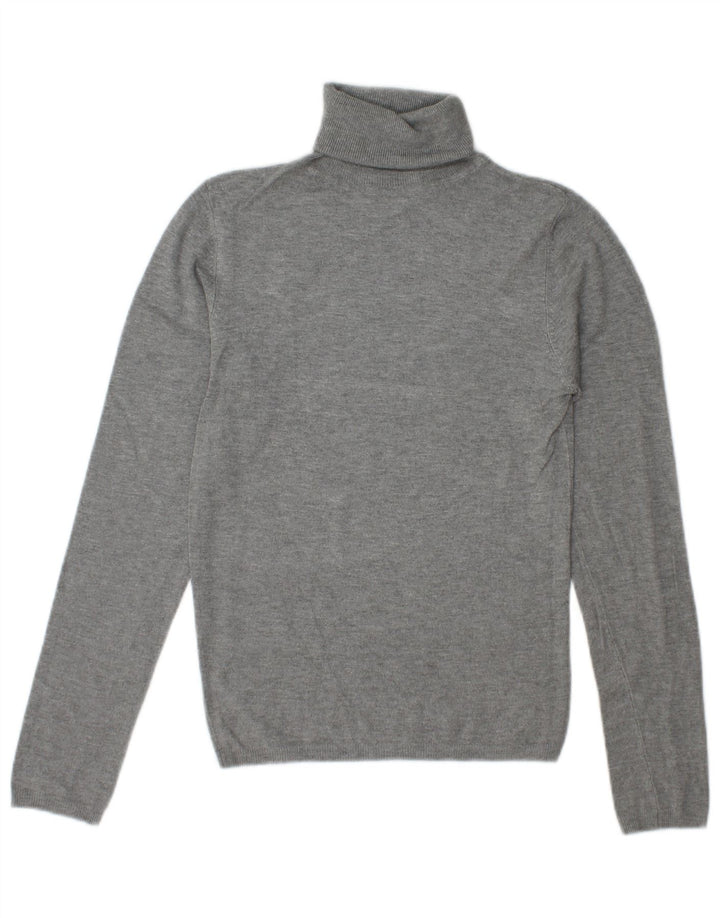 Pulover pentru femei cu gât rulat Zara UK 10, raion mic, gri