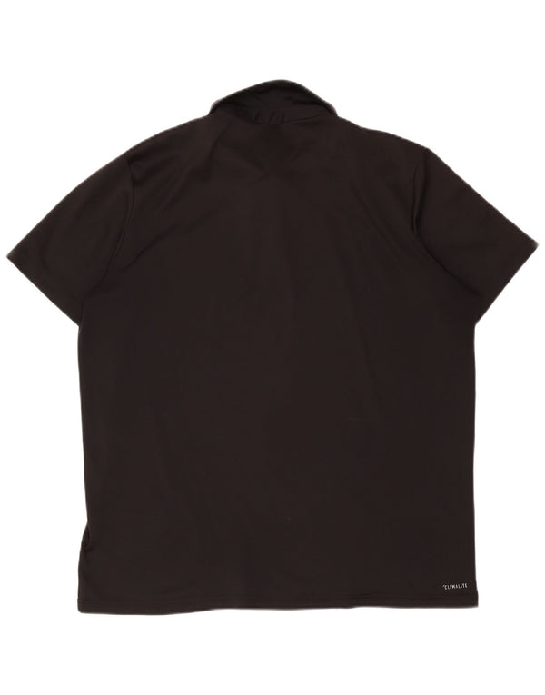 Tricou polo Adidas Climalite pentru bărbați XL, poliester negru
