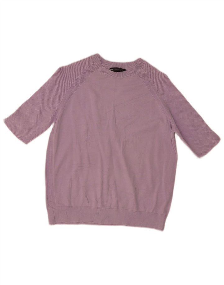 Pulover pentru femei Marks & Spencer cu gâtul cu barca UK 12 Violet mediu