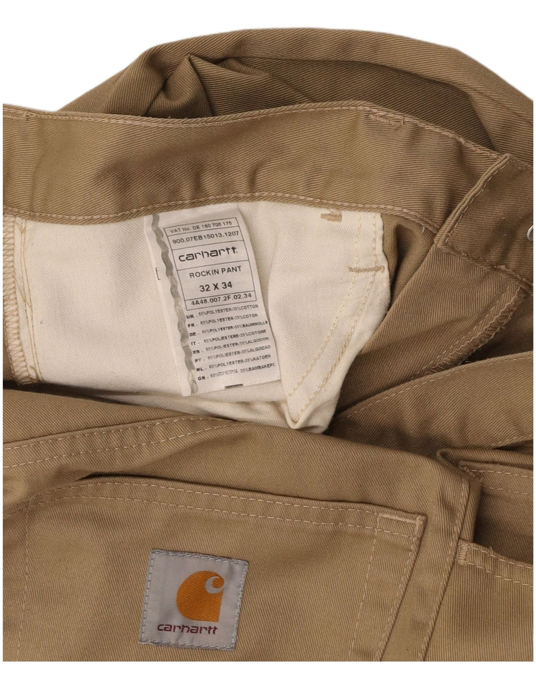 Pantaloni casual pentru bărbați CARHARTT Bootcut W32 L34 poliester bej