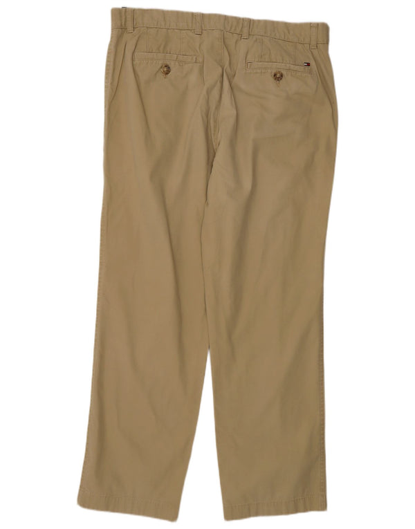 Pantaloni chino drepți pentru bărbați Tommy Hilfiger L34 L30 bumbac bej