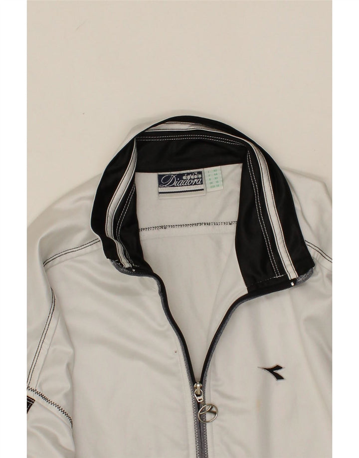 DIADORA Womens Windbreaker Jacket UK 16 Large Grey Colourblock Polyester Vintage Diadora and Second-Hand Diadora from Messina Hembry 