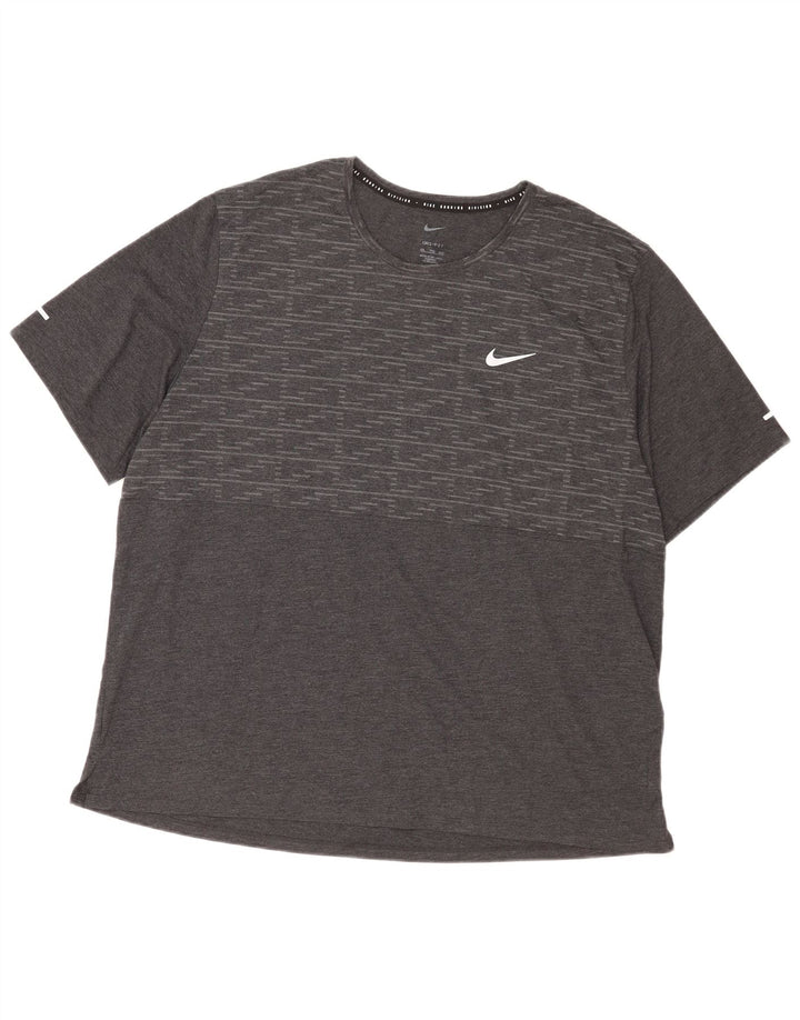 Tricou Nike Dri Fit pentru bărbați Top 2XL Gri Poliester Geometric