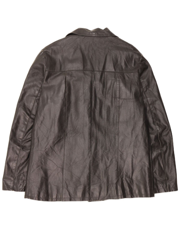 Jachetă de piele vintage pentru bărbați UK 38 Medium Black Leather