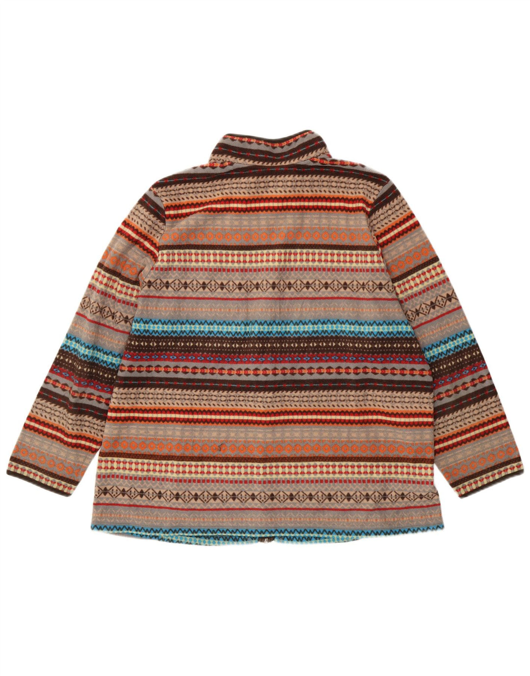 Jachetă din lână vintage pentru femei UK 18 XL maro din poliester Fair Isle