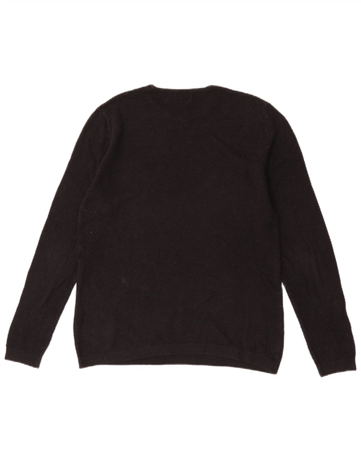 Pulover pentru bărbați Zara, cu decolteu, mediu, negru