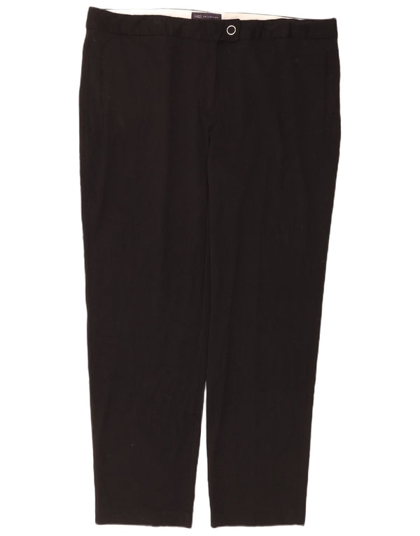 Marks & Spencer Womens Straight Chino Trousers UK 20 2XL W40 L30 Black
