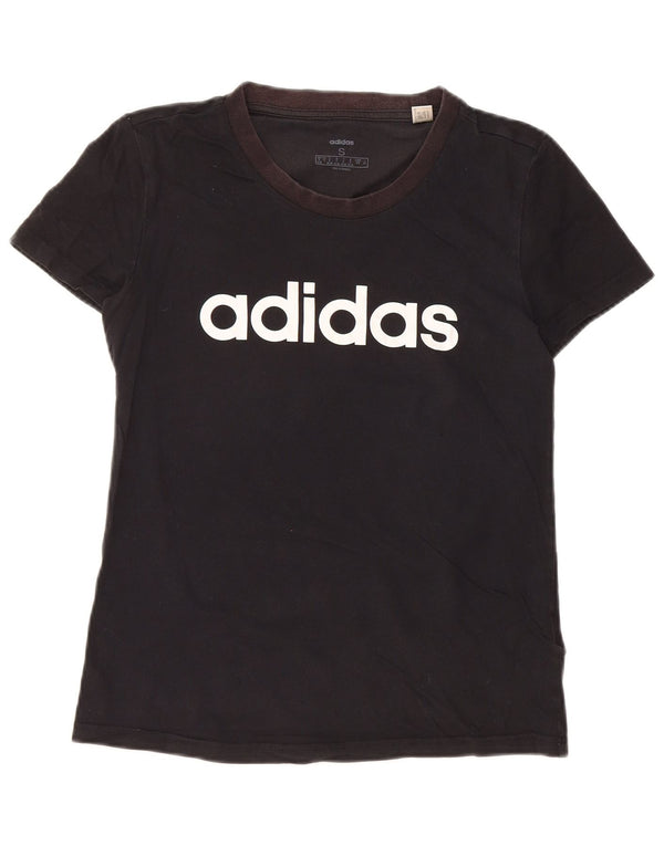 Tricou grafic ADIDAS pentru femei Top UK 8/10 Small Black Bumbac