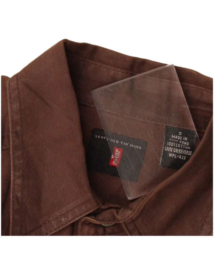 Cămașă înaltă Levi's pentru bărbați, bumbac maro mic