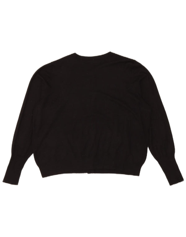 Pulover cardigan crop pentru femei Marks & Spencer UK 18 XL, viscoză neagră
