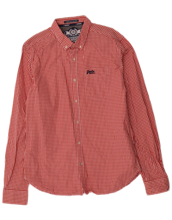 Cămașă pentru bărbați Superdry XL, roșu, bumbac vichy
