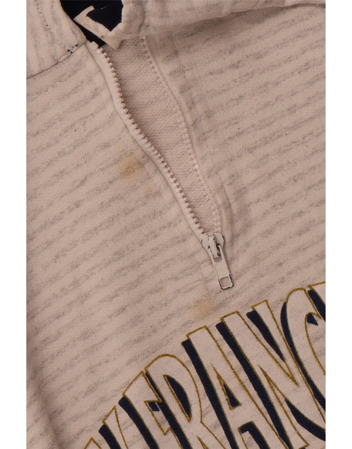 MAGIC Hanorac cu grafic San Francisco pentru bărbați. Pulover mare, gri cu dungi