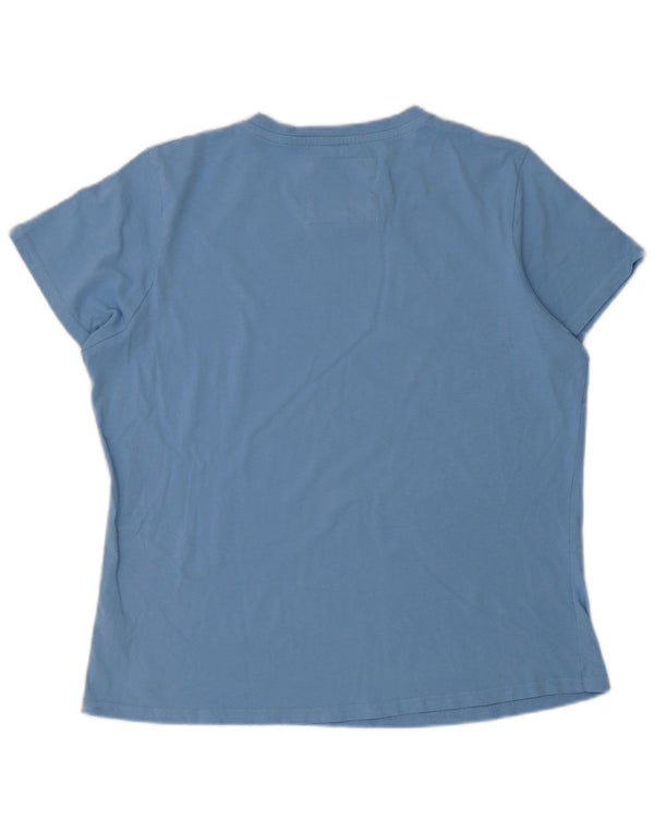 Crew Clothing Tricou grafic pentru femei Top UK 16 Large Blue Bumbac