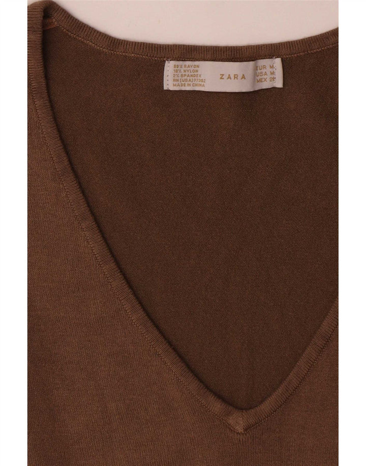 Rochie cu mânecă lungă pentru femei Zara UK 12 maro mediu