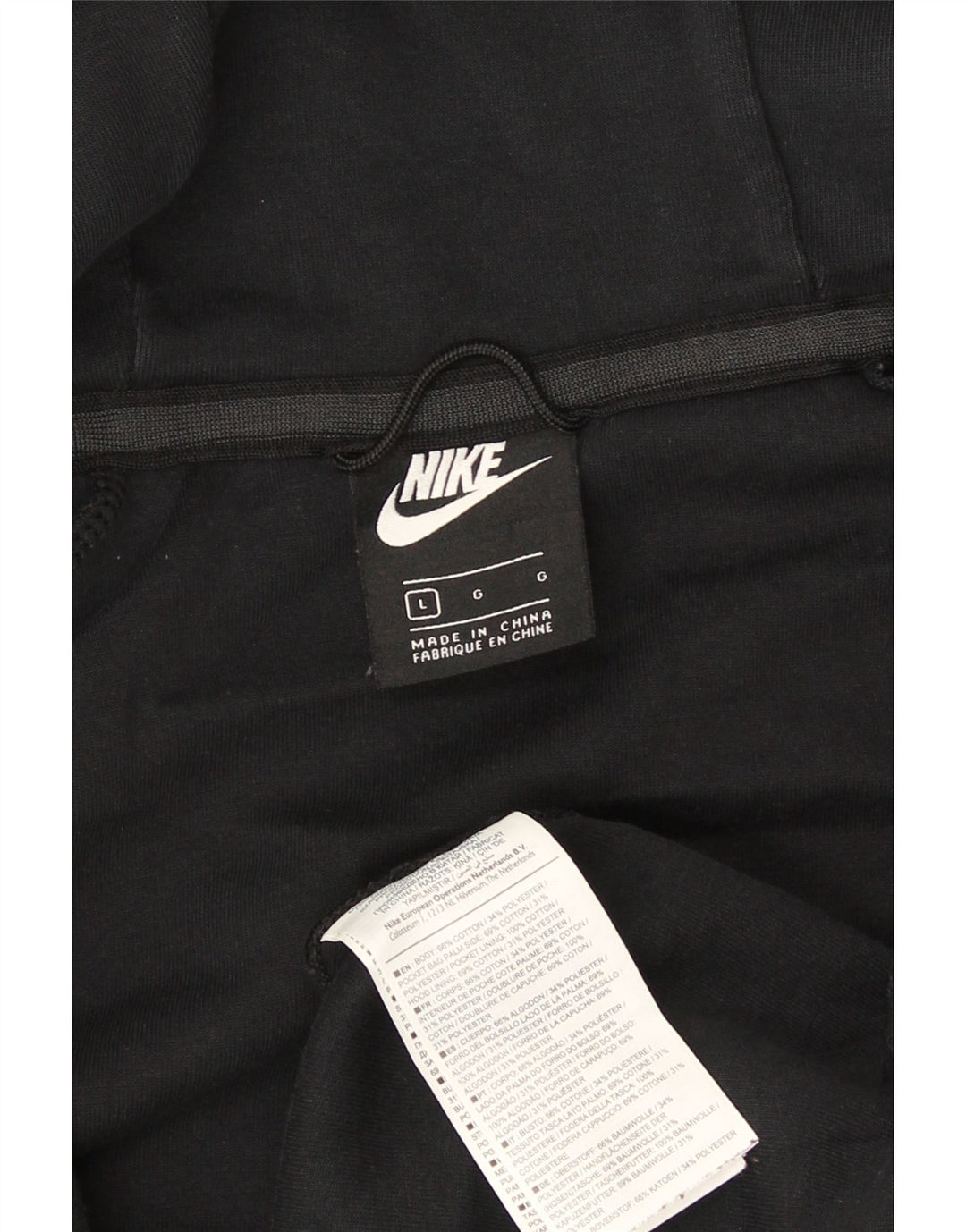 Pulover Nike pentru bărbați, cu fermoar, bumbac mare, negru