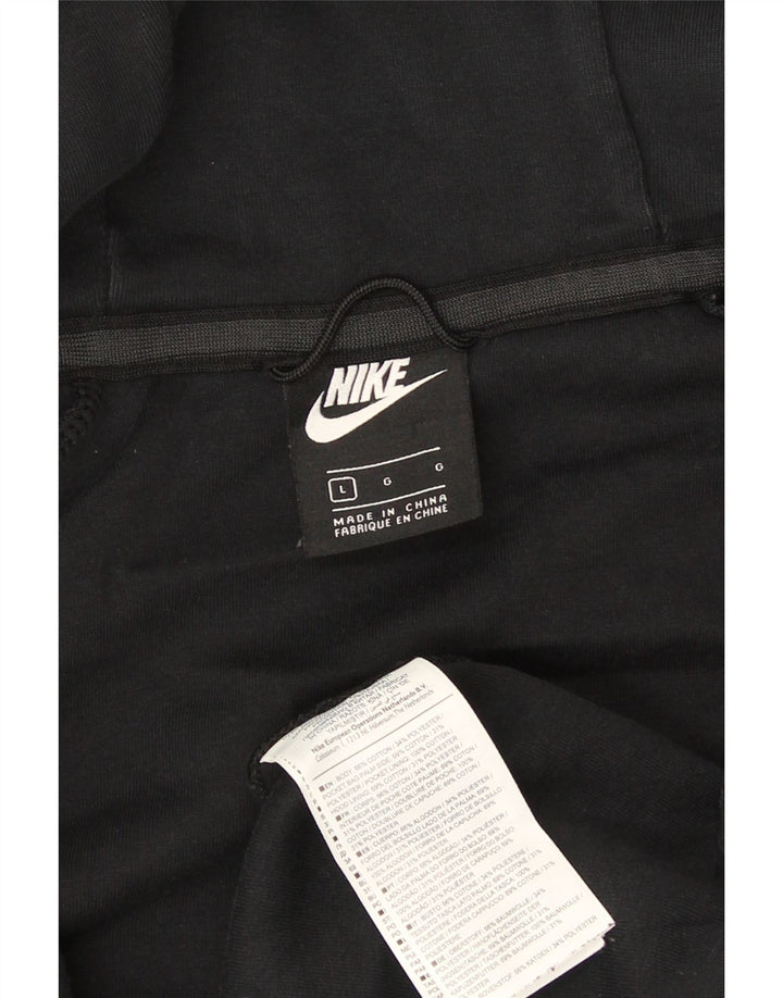 Pulover Nike pentru bărbați, cu fermoar, bumbac mare, negru
