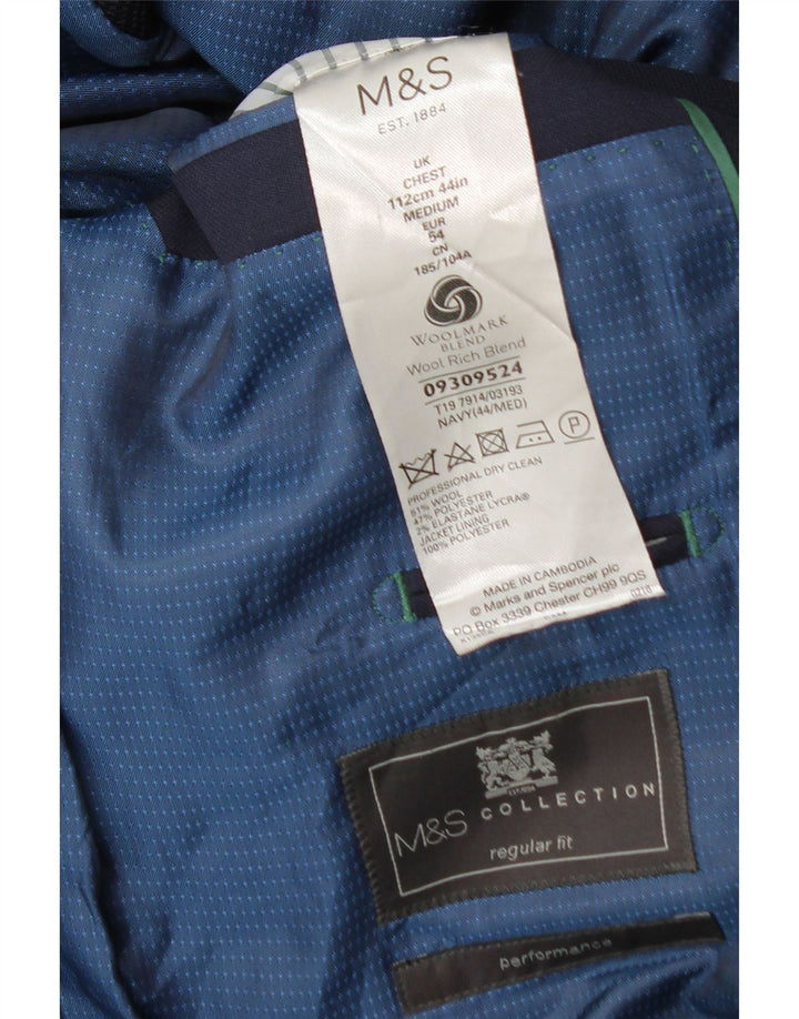 Jachetă pentru bărbați Marks & Spencer, cu 2 nasturi, cu ajustare normală, UK 44 XL, bleumarin