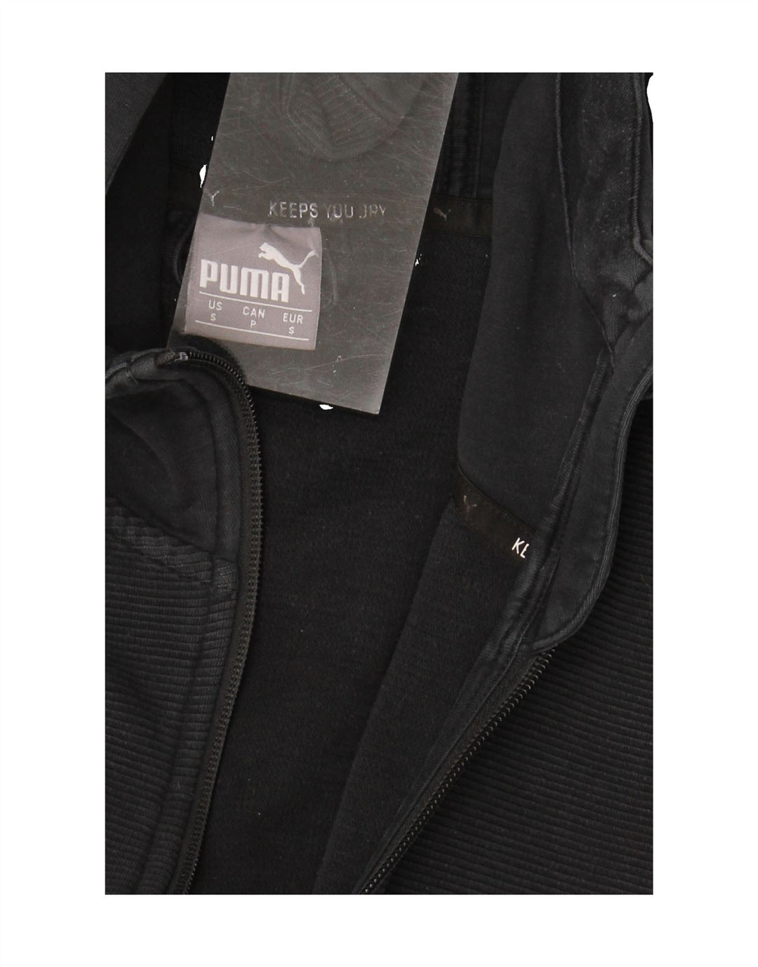 PUMA Mens Zip Hoodie Sweater Small Black Cotton Vintage Puma and Second-Hand Puma from Messina Hembry 