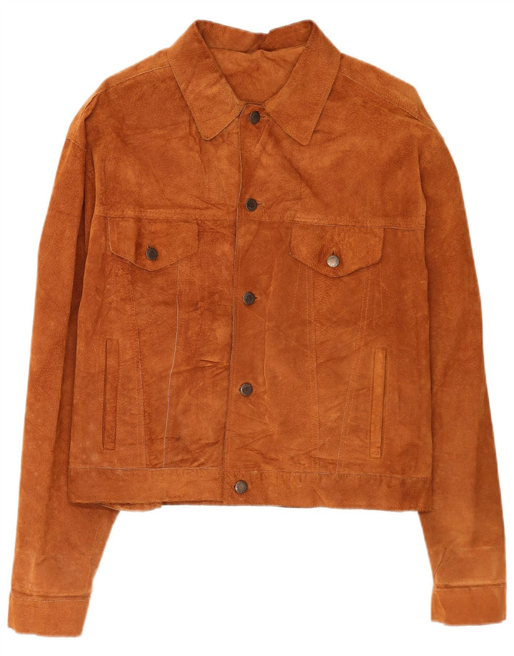 Jachetă Bomber de piele intoarsa pentru barbati Conbipel IT 48 Medium Brown Leather Classic