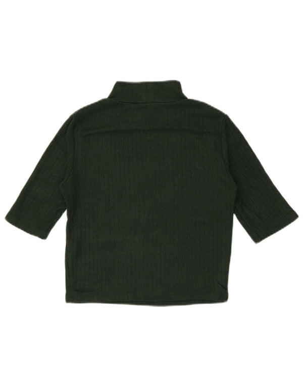 Tricou Crop pentru femei Zara UK 8 Small Green Viscose