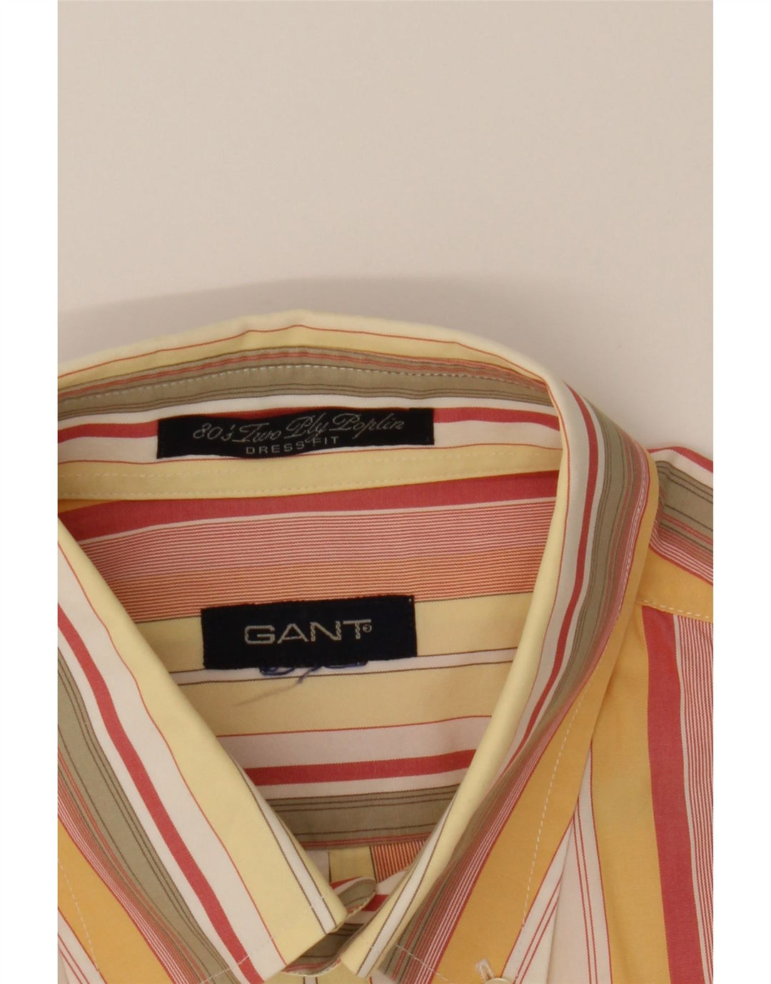GANT Mens Short Sleeve Shirt Large Yellow Striped Vintage Gant and Second-Hand Gant from Messina Hembry 