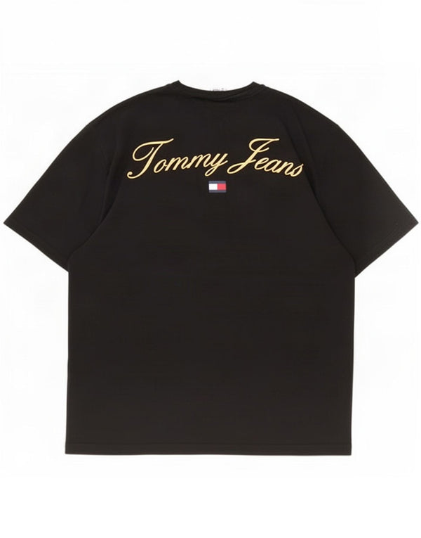 Tricou grafic Tommy Hilfiger pentru bărbați Top mediu din bumbac negru