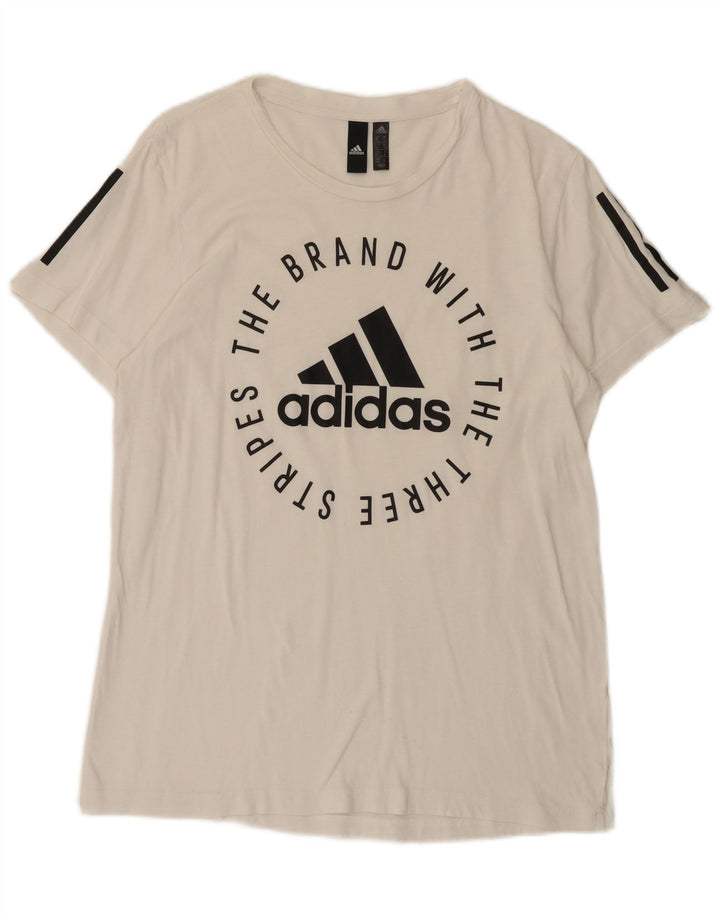 Tricou grafic pentru bărbați Adidas Top Mediu Alb