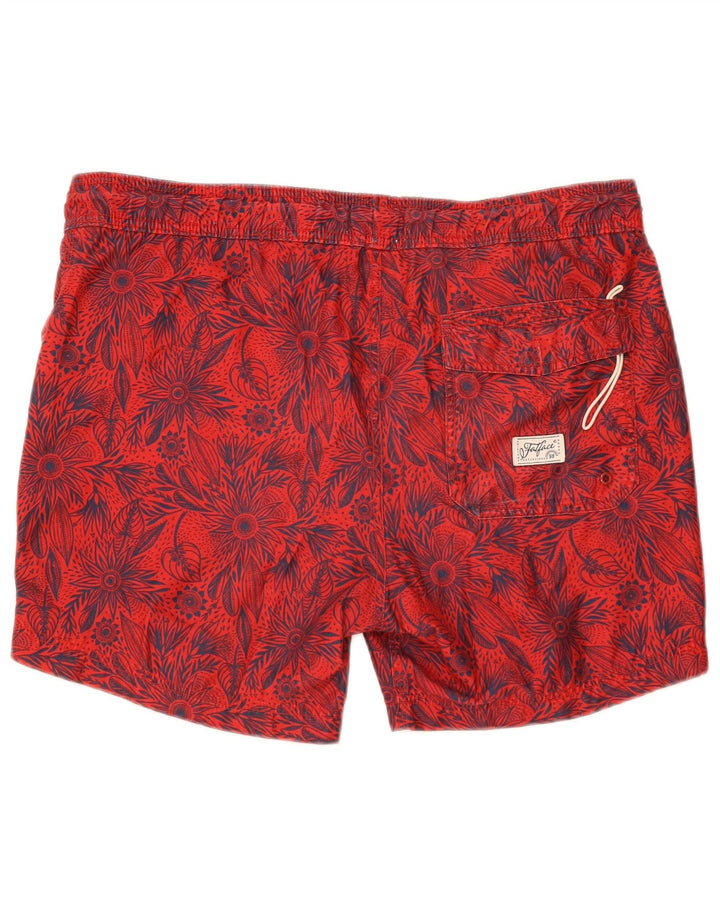 FAT FACE Pantaloni scurți de înot pentru bărbați, mari, roșii, florale